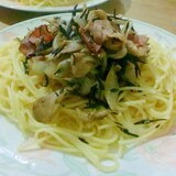 ベーコンとひじきのパスタ